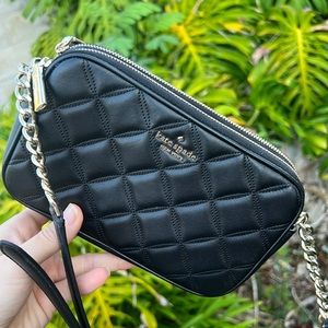 BNWT Kate Spade smooth quilted leather black natalia crossbody